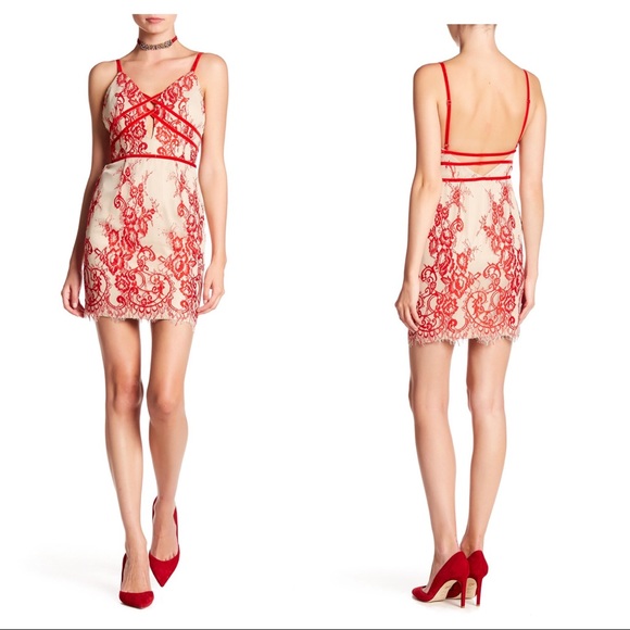 minuet Dresses & Skirts - MINUET Red Open Back Lace Valentine's Day Dress